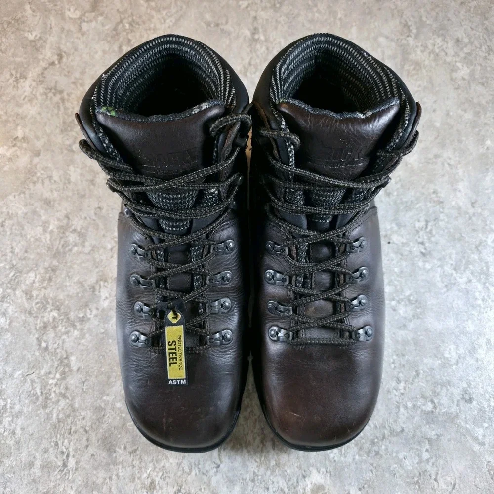 Rocky Mobilite Steel Toe Boots Dark Brown Mens SIze 10 WIDE Work Lace Up‎